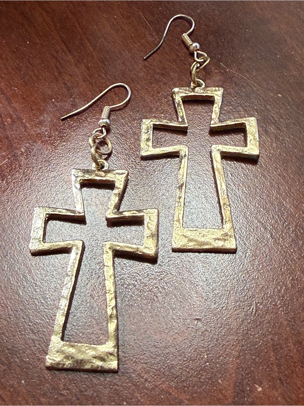 Gold Cross Cutout Dangle Earrings - Women's Jewelry